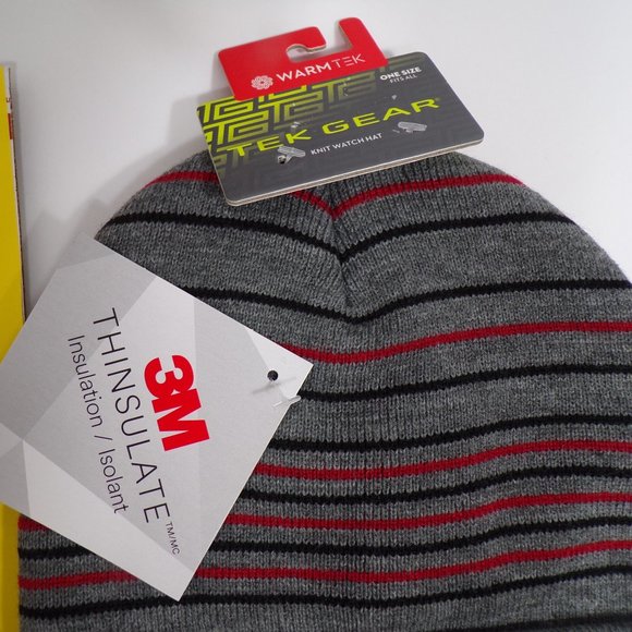 Tek Gear Men's WarmTek Striped Knit Watch Cap NWT - Picture 2 of 2